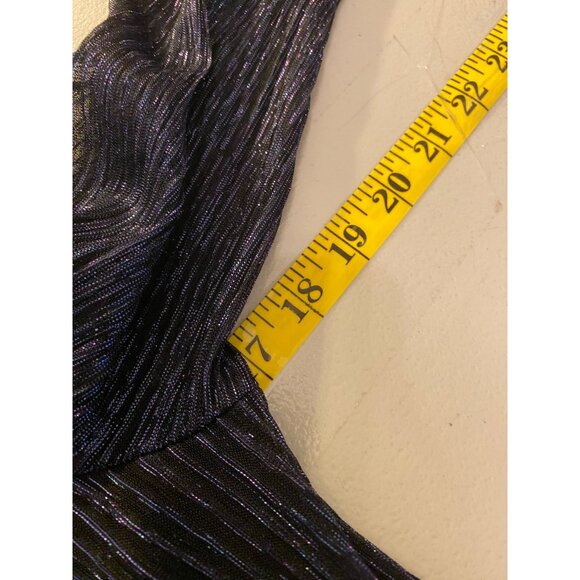 Dressbarn Open Front Jacket & Attached Top Black Metallic Medium - Picture 10 of 11